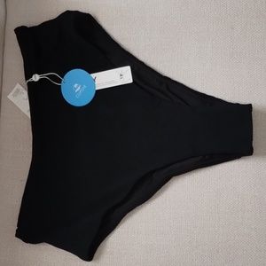 Cupshe Women Bikini Bottom High Waist Black size S